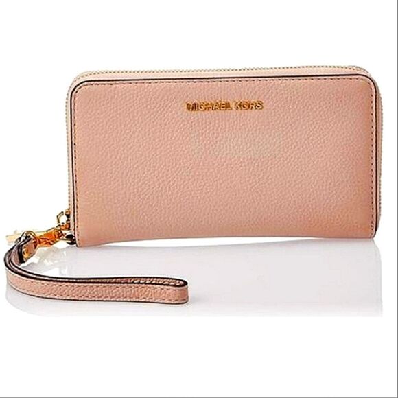 Michael Kors Adele Women's dark fawn Leather  Wallet Handbag wristlet - Picture 1 of 10